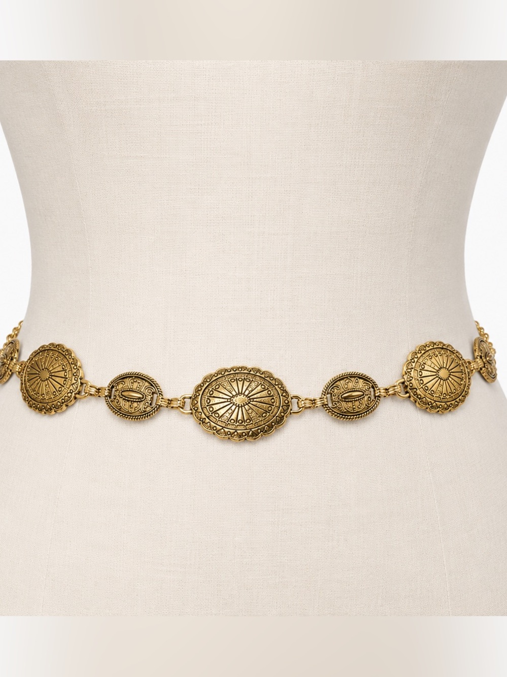 Western brass Concho Chain belt NEW